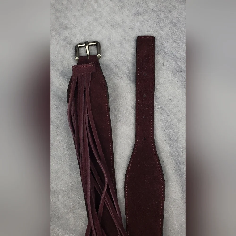 Burberry‎ Women's Maroon Suede belt Made In Italy Size 36